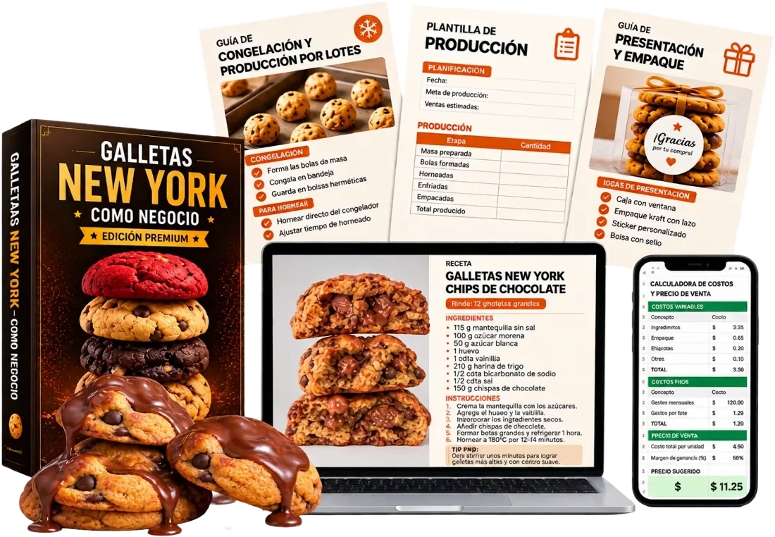 Recetario New York Cookies con fotografías de cookies