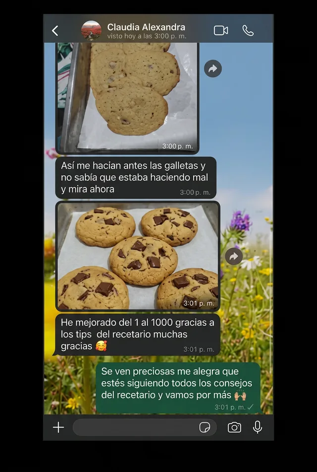 Mensaje real de una clienta sobre las New York Cookies